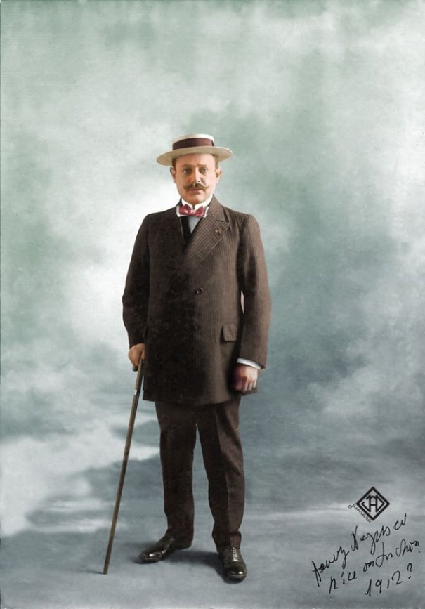 Henri Negresco fotografiat la Nisa în 1912, la 42 de ani, în timpul construcției hotelului care îi va purta numele.
